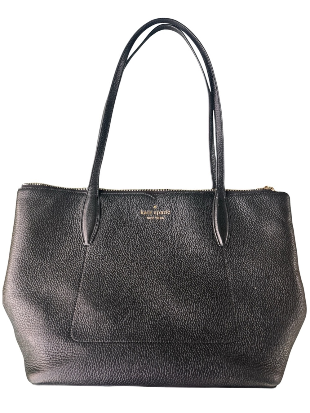 Kate Spade Harlow Tote Shoulder Bag Purse Black Pebble Grain Leather VGUC